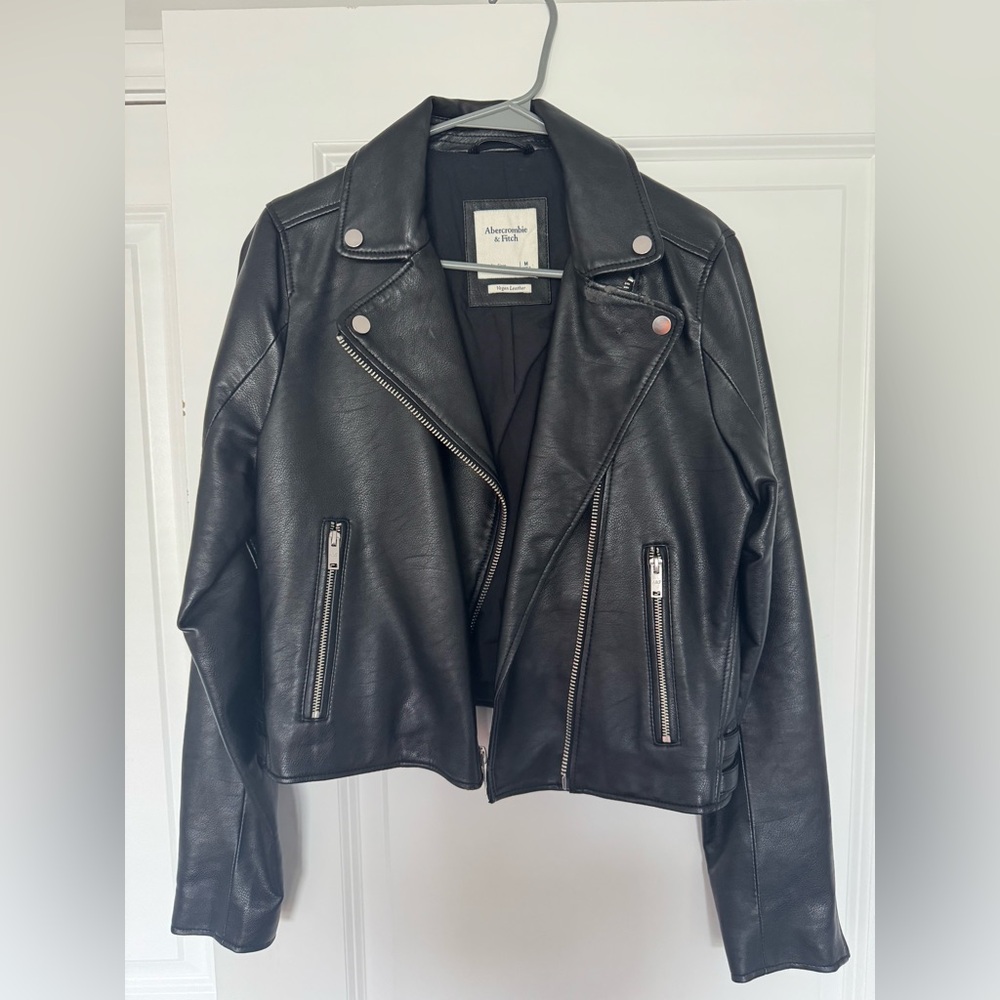 Abercrombie & Fitch Black Vegan Leather Moto Jacket